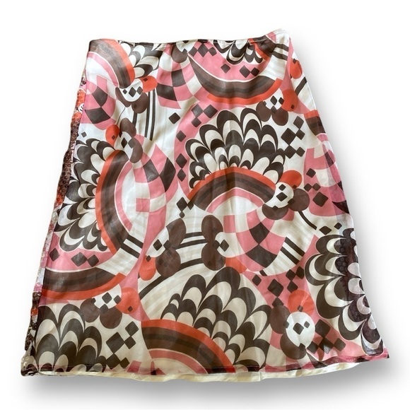 PAOLA FRANI Vintage Sequined Floral Geometric Italian Silk Pencil Skirt … - Picture 8 of 12